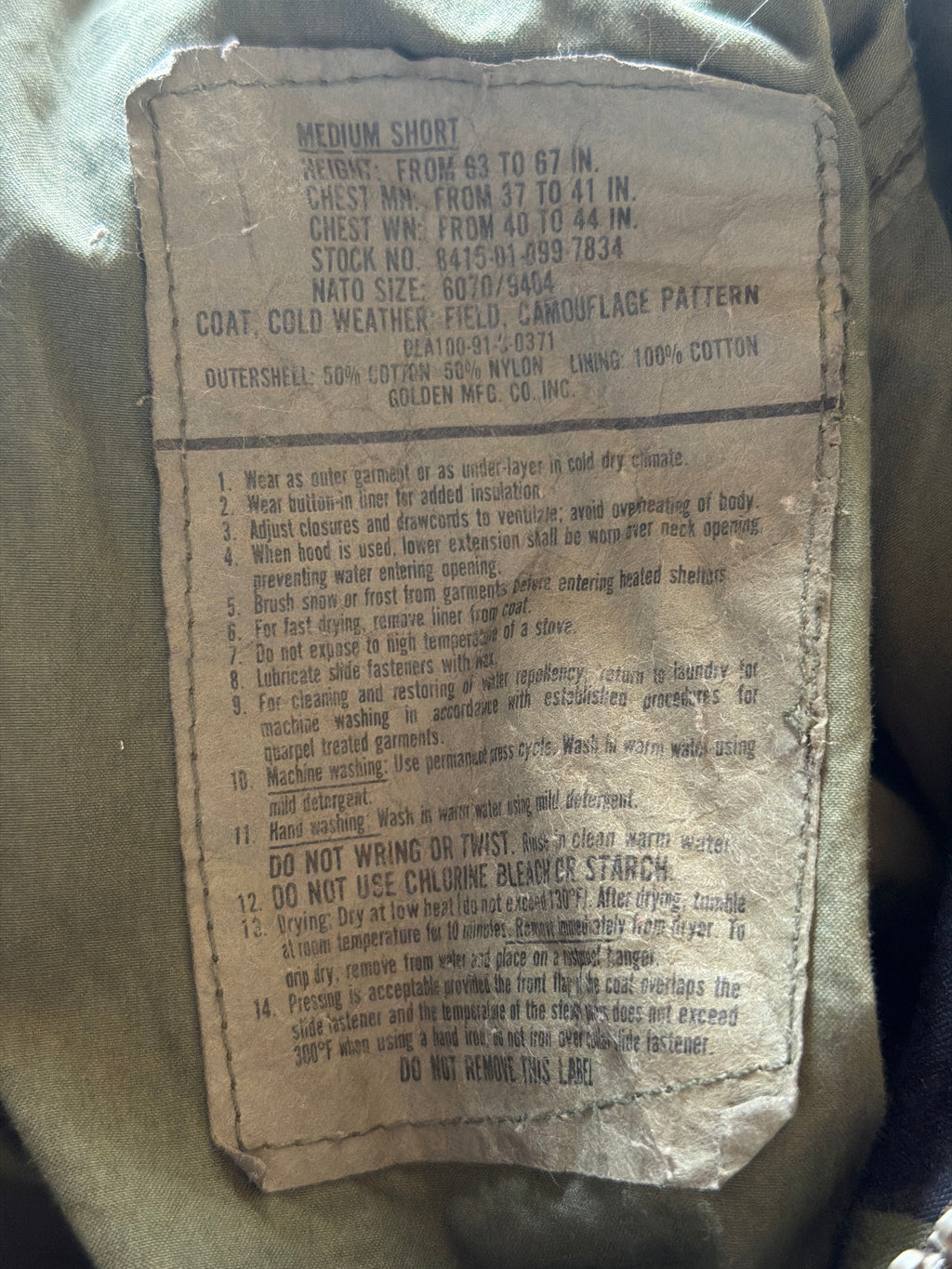 M65 Cold Weather Camo Jacket – Vintage – Size Medium