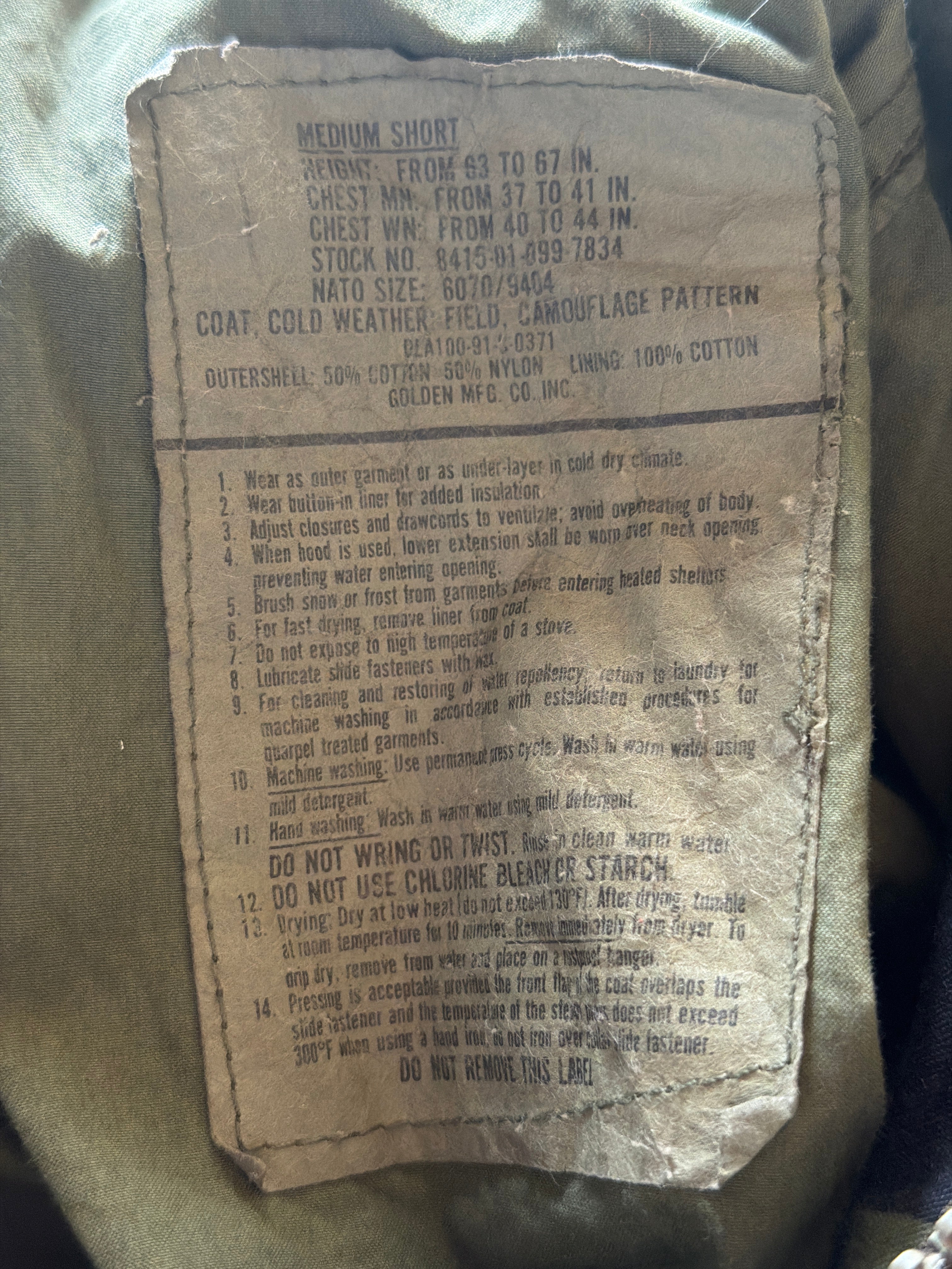 M65 Cold Weather Camo Jacket – Vintage – Size Medium