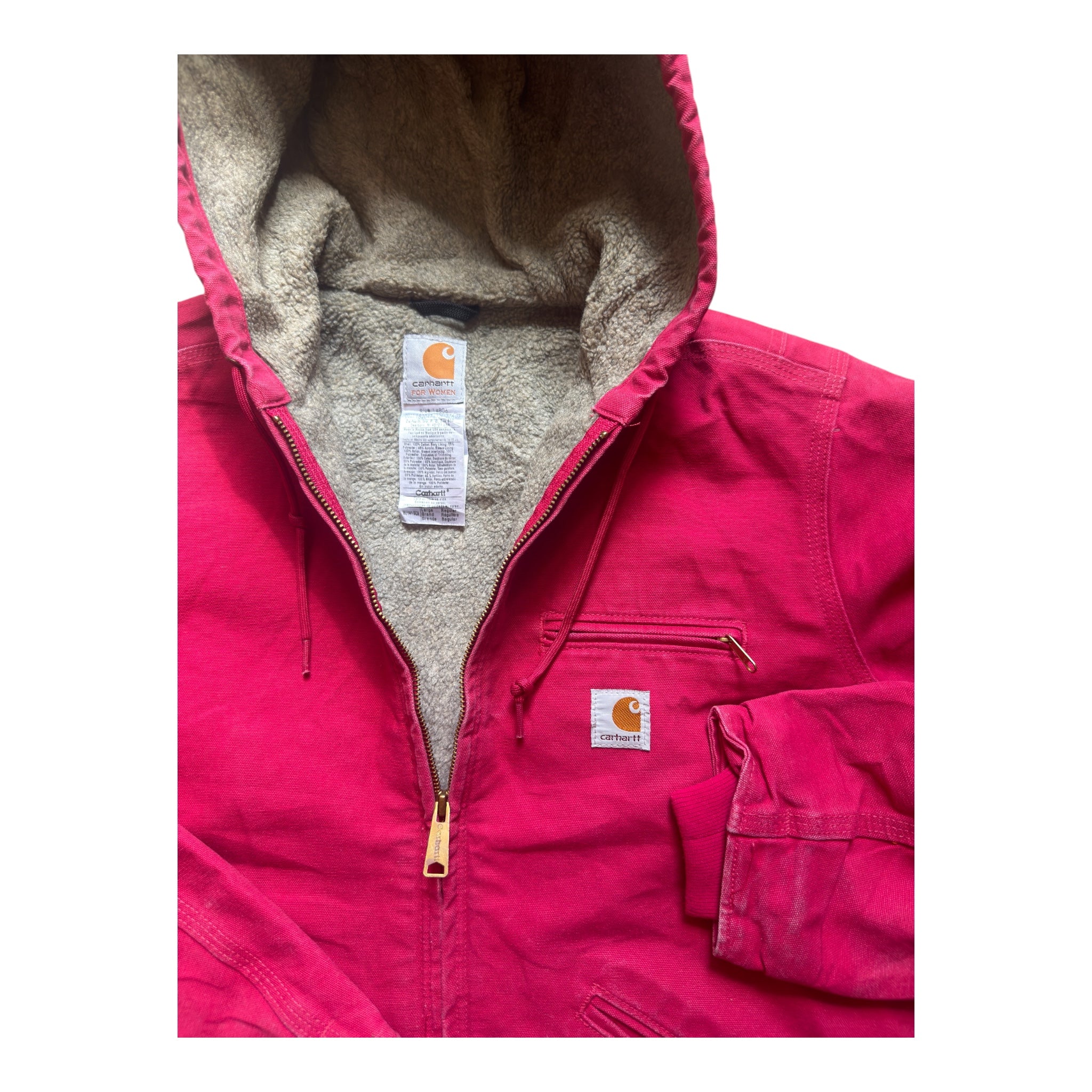 Carhartt Hooded Active Jacket Pink – Vintage 90s – Size Large
