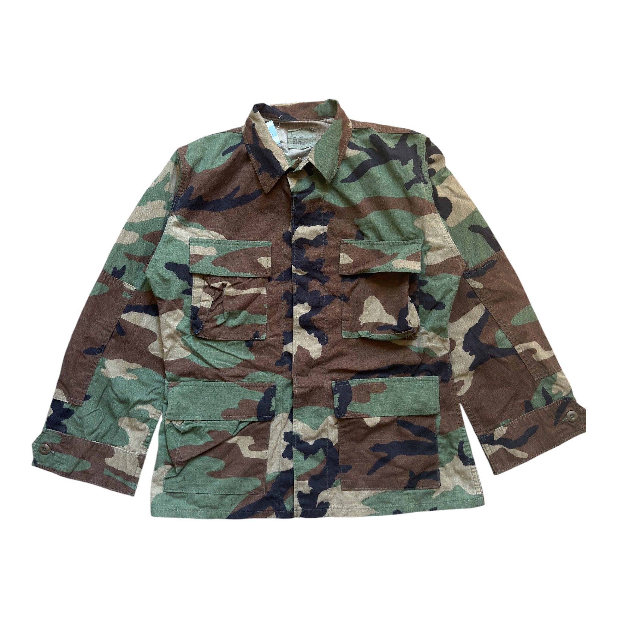 US Military NATO Camo Field Jacket Green – Vintage – Size Small