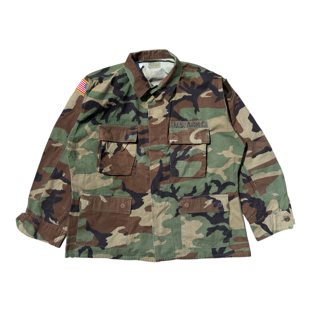 US Military NATO Camo Field Jacket Green – Vintage – Size Large